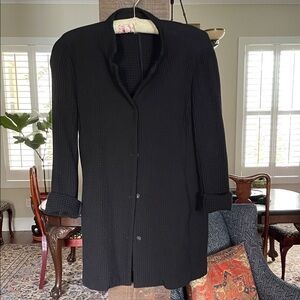 Eileen Fisher Black Waffle Knit Jacket